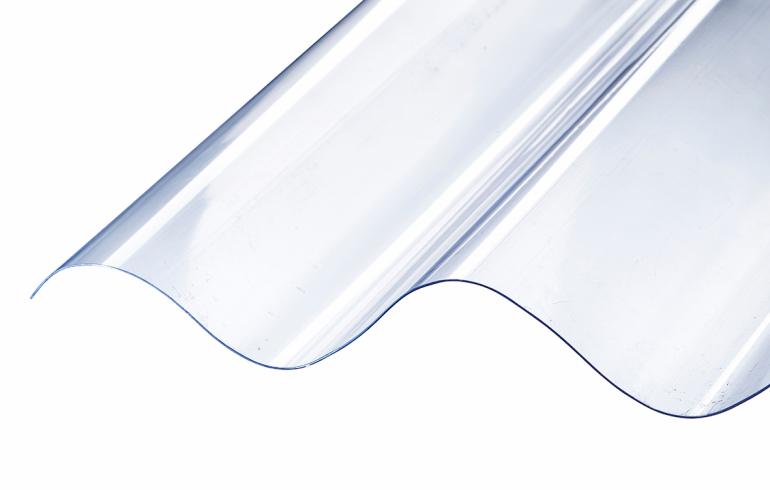 SUNLUX HI-PVC, enkeltlags ovenlysplade, B9, 177/51, Klar